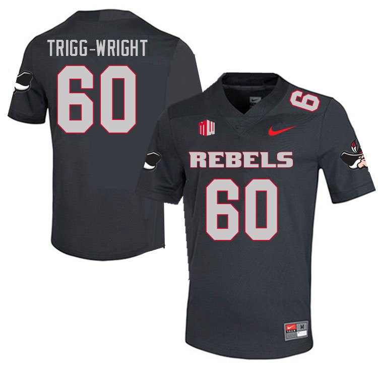 Men #60 Amani Trigg-Wright UNLV Rebels College Football Jerseys Sale-Charcoal - Click Image to Close
